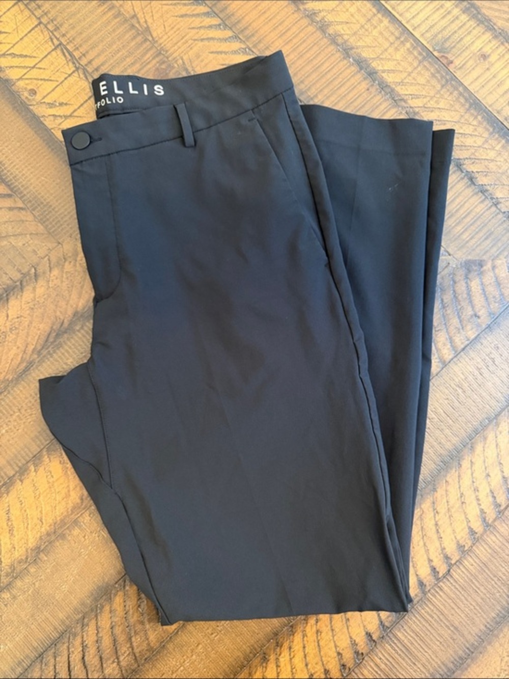 Perry Ellis Men's Black Dress Pants — Modern Straight Fit